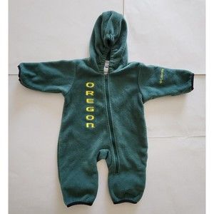 Columbia Baby Oregon Ducks Fleece Bunting NCAA Coverall Snowsuit Green Sz 6 Mos